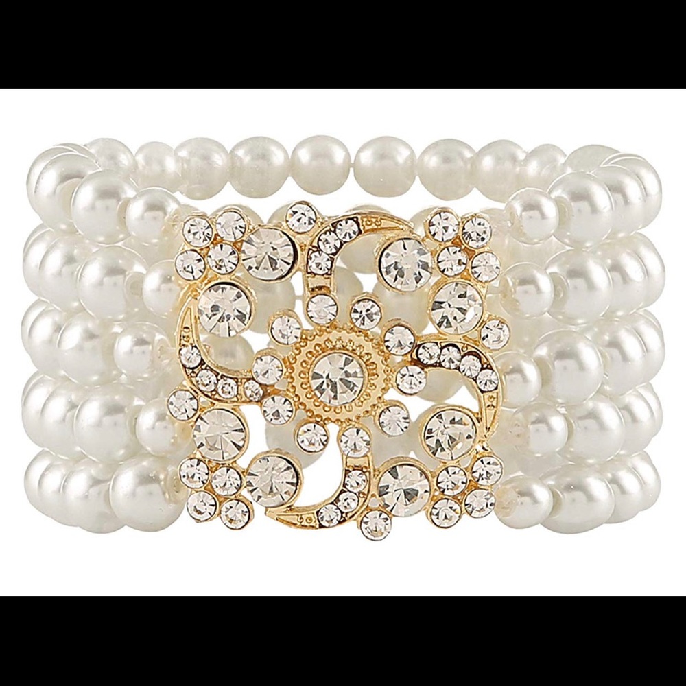 Inspired Pearl Elastic Bracelet Bangle